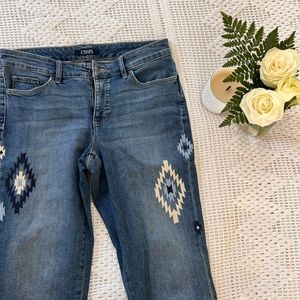 embroidered jeans